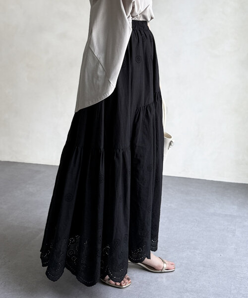 Chez toi(シェトワ)の「レーススカート(スカート・レディース・ブラック/ホワイト・FREE)」の8枚目の写真