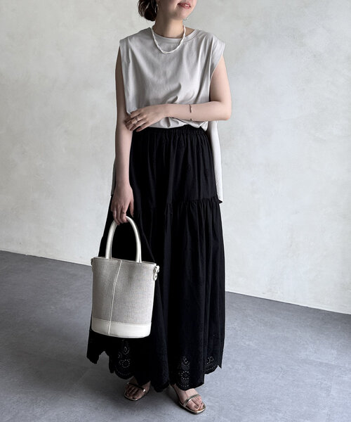 Chez toi(シェトワ)の「レーススカート(スカート・レディース・ブラック/ホワイト・FREE)」の6枚目の写真