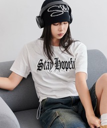 WEGO/グラフィックサイドドロストショートT