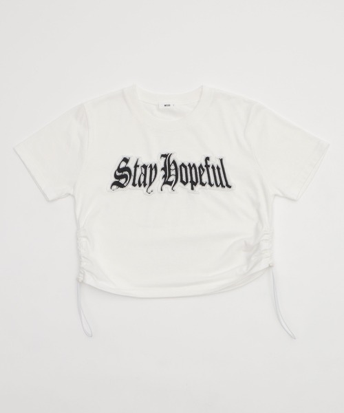 WEGO(ウィゴー)の「WEGO/グラフィックサイドドロストショートT(Tシャツ/カットソー・レディース・ホワイト/ブラック・FREE)」の16枚目の写真