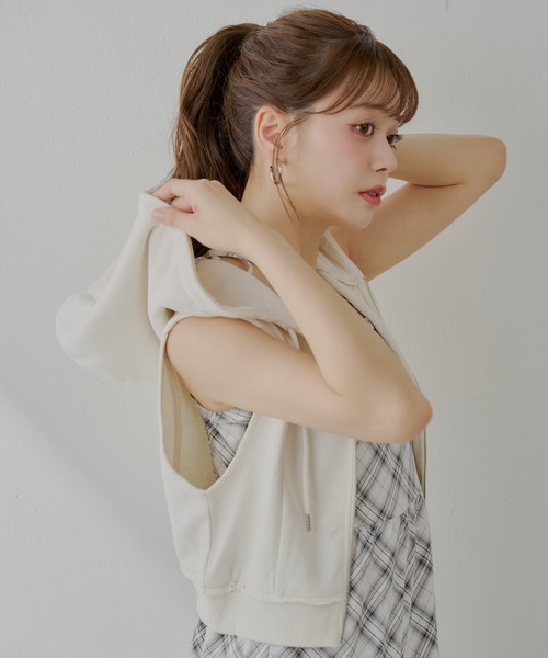 tシャツ ノースリフードパーカー レディース 楽天市場】ノースリーブパーカー フード付き 夏 パーカー t