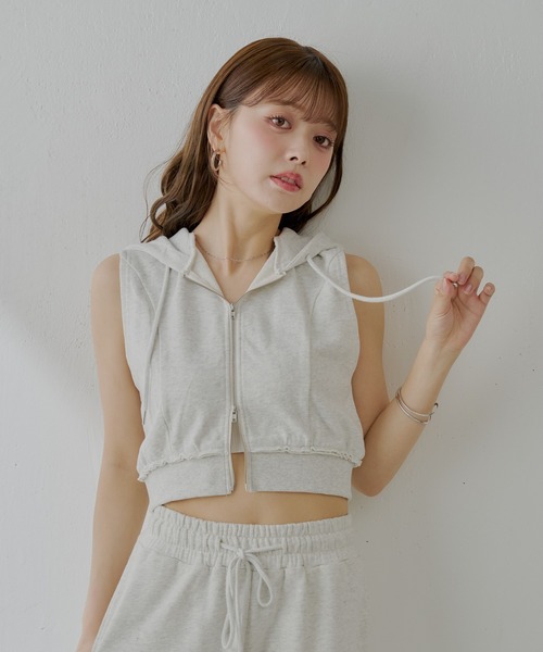 tシャツ ノースリフードパーカー レディース ノースリフードパーカー（Tシャツ/カットソー）｜Chico（チコ