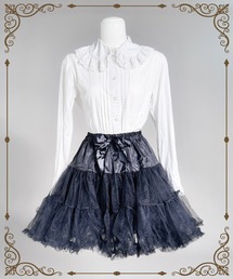 MAISON SELECT（メゾンセレクト）の「6A9 サテンリボン ボリュームパニエ チュチュ チュールスカート 白 黒 ピンク 推し活 ロリータ バレエコア（スカート）」