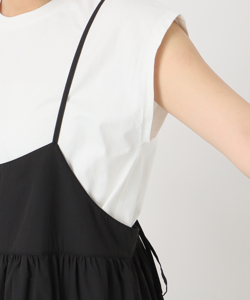 JOURNAL STANDARD relume（ジャーナルスタンダード　レリューム）の「［2枚セット］フレンチスリーブT付きバルーンキャミワンピース（ワンピース・レディース・ブラック/チャコールグレー・FREE）」の16枚目の写真