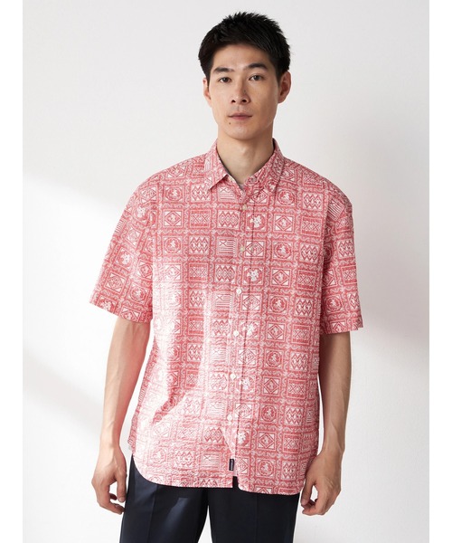 McGREGOR(マックレガー)の「ベア柄リップルシャツ(シャツ/ブラウス・メンズ・レッド/ネイビー・L/M/XL)」の1枚目の写真