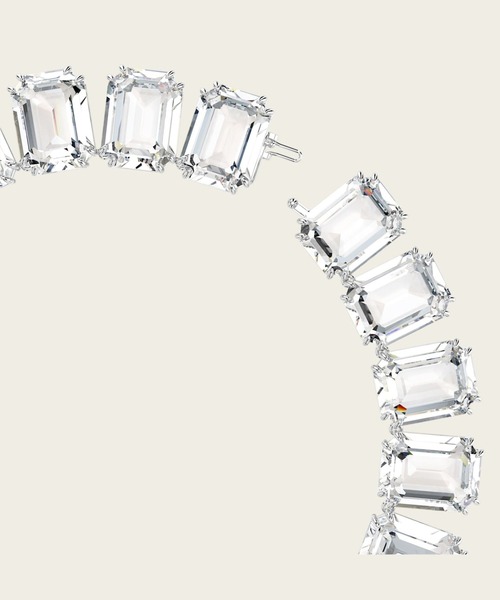 SWAROVSKI(スワロフスキー)の「【公式】【スワロフスキー】Millenia Tennisネックレス, オーバーサイズ クリスタル, オクタゴンカット, ホワイト, ロジウム・プレーティング(ネックレス・レディース・ホワイト・ONESIZE)」の4枚目の写真