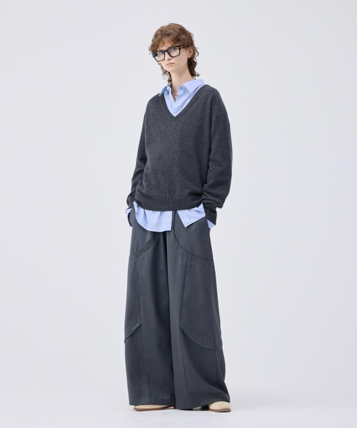 soerte ワイドストレートスラックスパンツ グレー系その他 サイズ3 soerte ワイドストレートスラックスパンツ グレー系その他