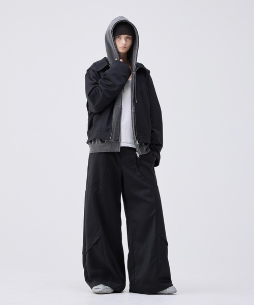 soerte（ソエルテ）の「Wide straight curve tuck trousers /ワイドストレートカーブタックトラウザー（スラックス・メンズ・ブラック/グレー/ボルドー・1/2/3）」の15枚目の写真