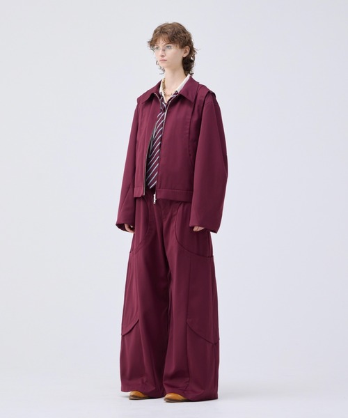 soerte（ソエルテ）の「Wide straight curve tuck trousers /ワイドストレートカーブタックトラウザー（スラックス・メンズ・ブラック/グレー/ボルドー・1/2/3）」の22枚目の写真