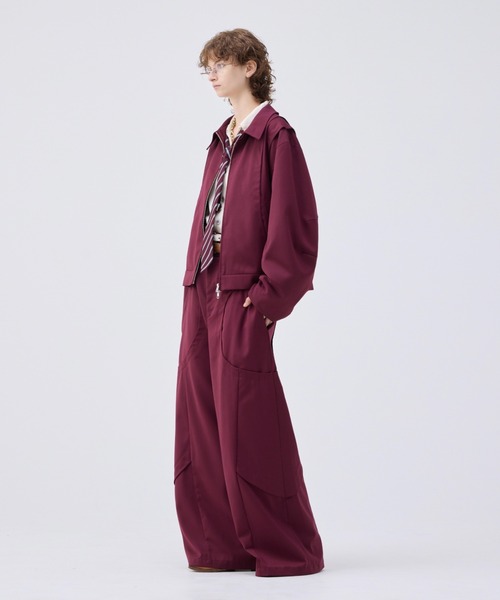 soerte（ソエルテ）の「Wide straight curve tuck trousers /ワイドストレートカーブタックトラウザー（スラックス・メンズ・ブラック/グレー/ボルドー・1/2/3）」の21枚目の写真