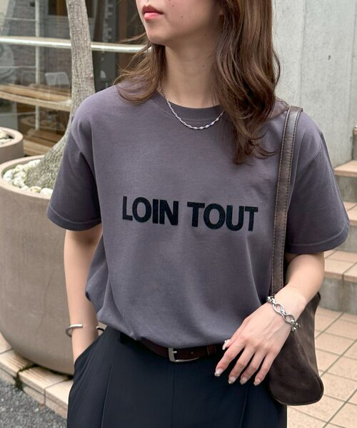 DISCOAT（ディスコート）の「シンプルロゴTシャツ（Tシャツ/カットソー・レディース・ホワイト/チャコールグレー/オフホワイト・FREE）」の3枚目の写真