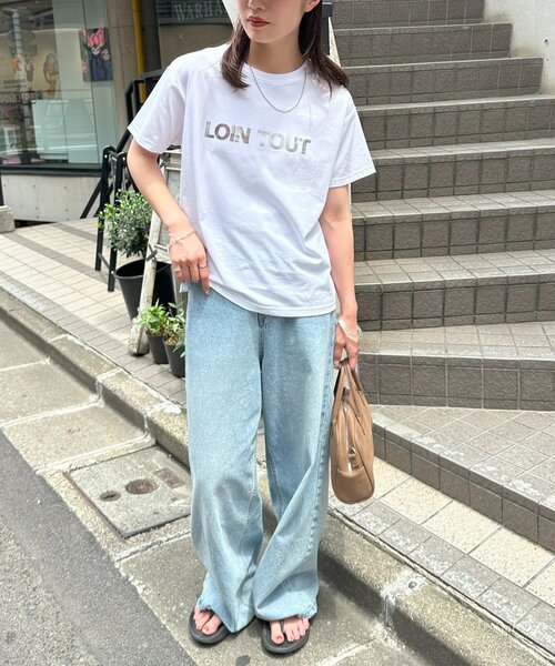 DISCOAT（ディスコート）の「シンプルロゴTシャツ（Tシャツ/カットソー・レディース・ホワイト/チャコールグレー/オフホワイト・FREE）」の19枚目の写真