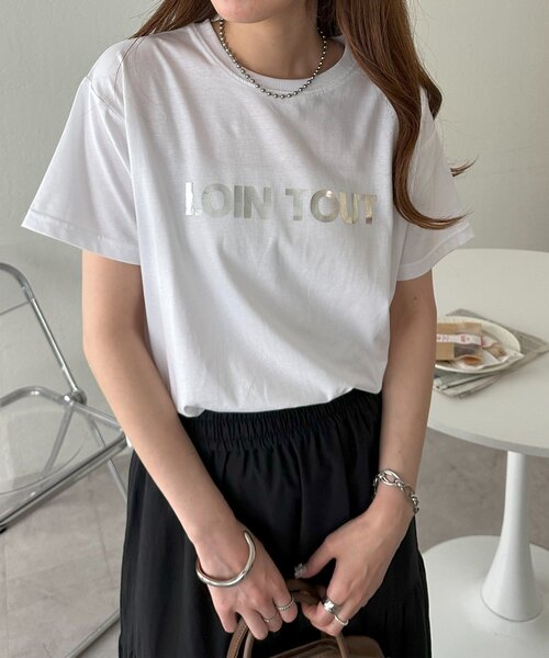 DISCOAT（ディスコート）の「シンプルロゴTシャツ（Tシャツ/カットソー・レディース・ホワイト/チャコールグレー/オフホワイト・FREE）」の20枚目の写真