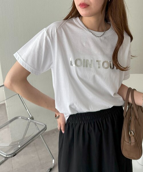 DISCOAT（ディスコート）の「シンプルロゴTシャツ（Tシャツ/カットソー・レディース・ホワイト/チャコールグレー/オフホワイト・FREE）」の21枚目の写真