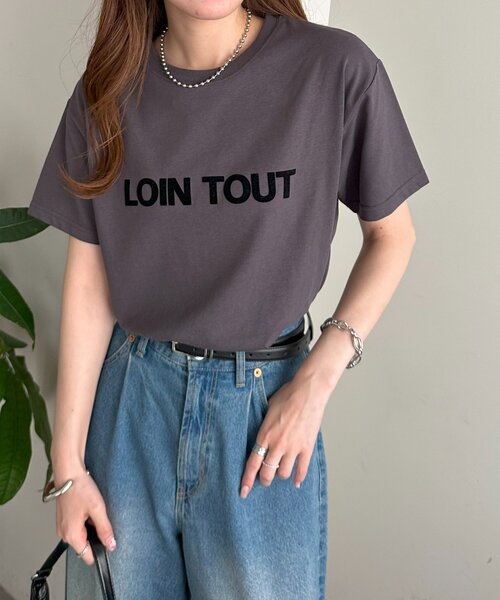 DISCOAT（ディスコート）の「シンプルロゴTシャツ（Tシャツ/カットソー・レディース・ホワイト/チャコールグレー/オフホワイト・FREE）」の4枚目の写真