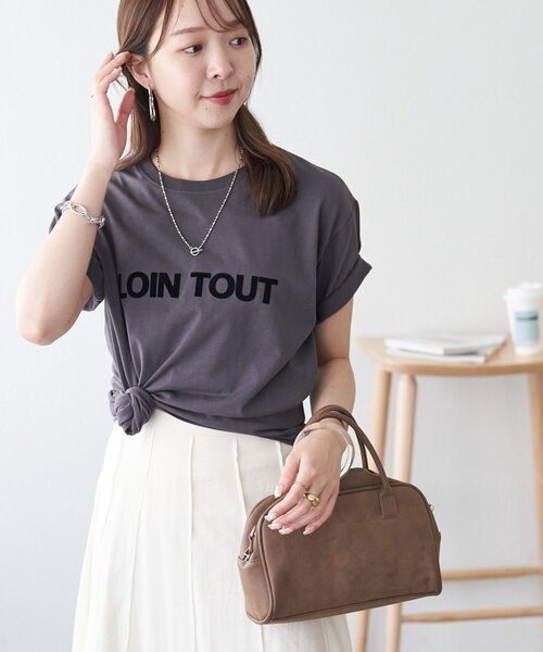 DISCOAT（ディスコート）の「シンプルロゴTシャツ（Tシャツ/カットソー・レディース・ホワイト/チャコールグレー/オフホワイト・FREE）」の6枚目の写真