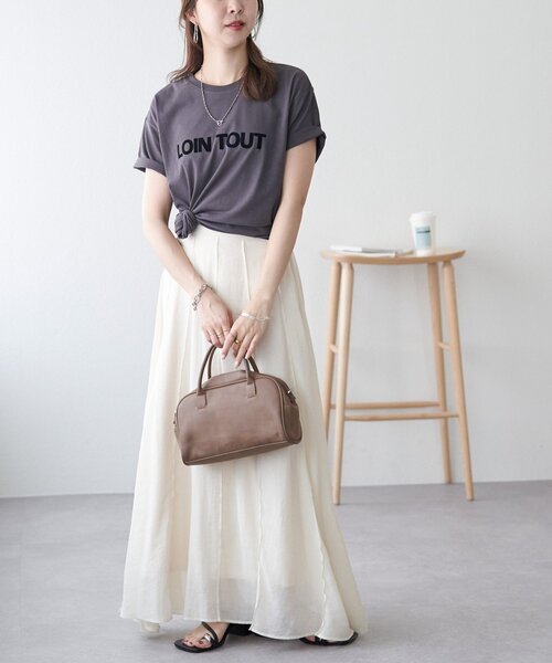 DISCOAT（ディスコート）の「シンプルロゴTシャツ（Tシャツ/カットソー・レディース・ホワイト/チャコールグレー/オフホワイト・FREE）」の8枚目の写真