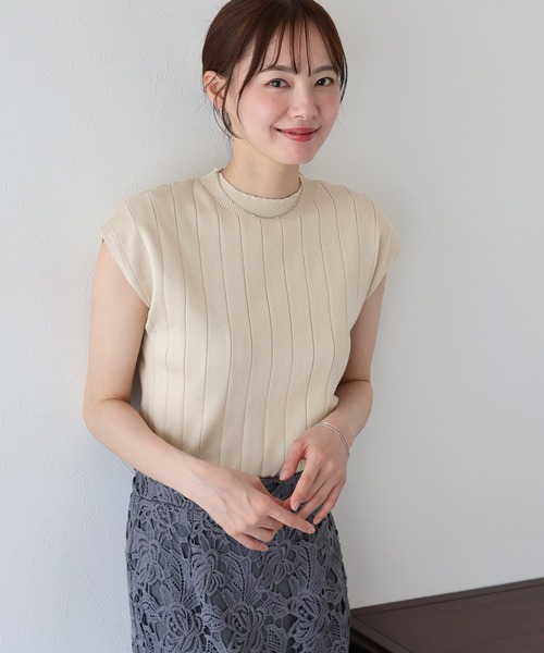 BLUEEAST（ブルーイースト）の「フレンチワイドリブニット（ニット/セーター・レディース・ピンク/グレー/ブラック/ベージュ・MEDIUM）」の3枚目の写真