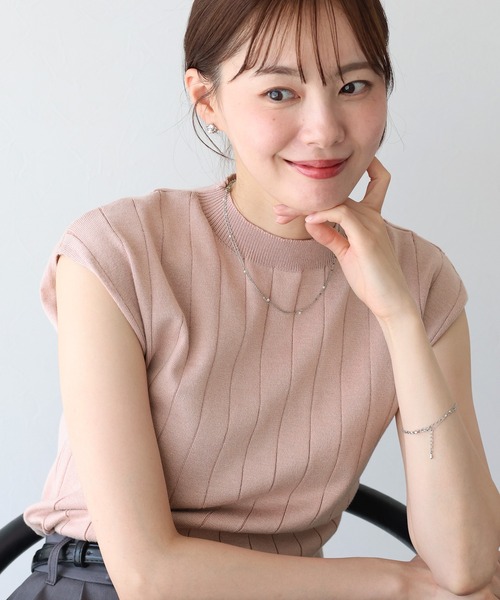 BLUEEAST（ブルーイースト）の「フレンチワイドリブニット（ニット/セーター・レディース・ピンク/グレー/ブラック/ベージュ・MEDIUM）」の14枚目の写真