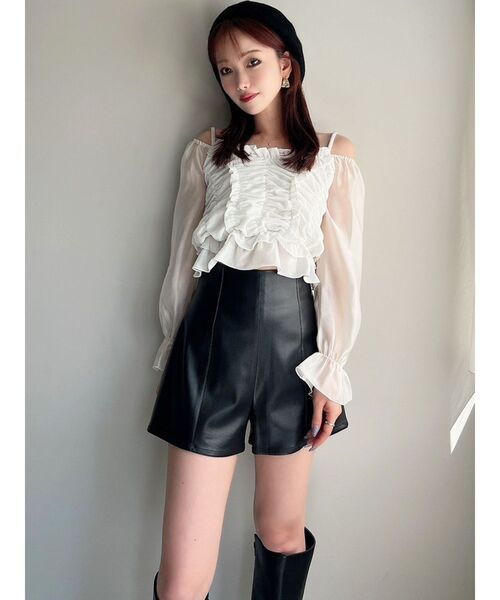 RESEXXY（リゼクシー）の「ハイウエストショートパンツ（その他パンツ・レディース・チャコールグレー/ブラック/ベージュ・FREE）」の18枚目の写真