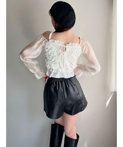 RESEXXY（リゼクシー）の「ハイウエストショートパンツ（その他パンツ・レディース・チャコールグレー/ブラック/ベージュ・FREE）」の4枚目の写真