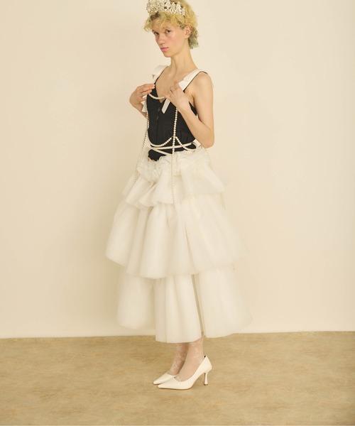 ၄*၃様 h.NAOTO FRILL とろけるマカロン ボリューム スカート Shushu long frill tiered skirt（スカート）｜Carmelo
