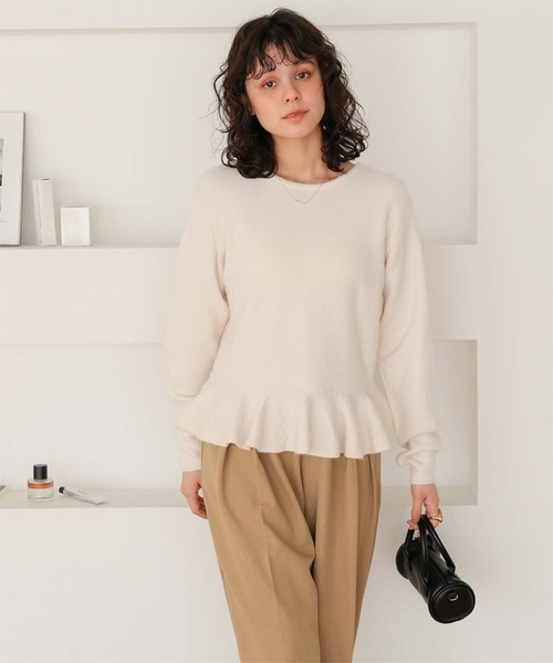 titivate(ティティベイト)の「前後2wayフリルヘムニットカーディガン/トップス(カーディガン/ボレロ・レディース・アイボリー/ブラック/グレー/ブルー・L/M/S)」の9枚目の写真