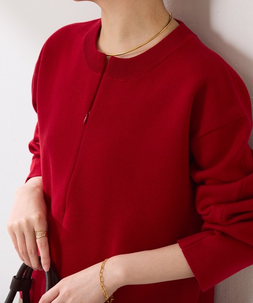 セール】スウェットライクラウンドヘムニット（ニット/セーター