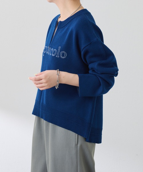 スウェットライクラウンドヘムニット（ニット/セーター）｜COLLAGE