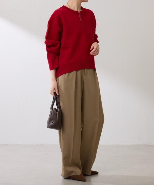 COLLAGE GALLARDAGALANTE（コラージュガリャルダガランテ）の「スウェットライクラウンドヘムニット（ニット/セーター・レディース・ライトグレー/ブラック/レッド/パープル/ベージュ/ネイビー/オフホワイト・FREE）」の20枚目の写真