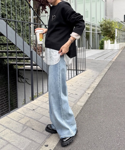 スウェットライクラウンドヘムニット（ニット/セーター）｜COLLAGE