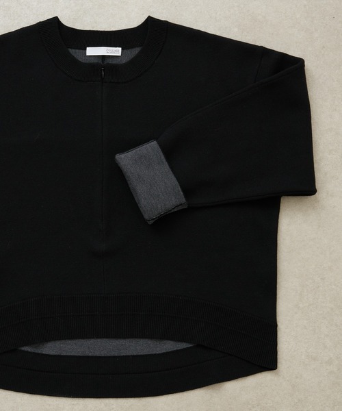 COLLAGE GALLARDAGALANTE（コラージュガリャルダガランテ）の「スウェットライクラウンドヘムニット（ニット/セーター・レディース・ライトグレー/ブラック/レッド/パープル/ベージュ/ネイビー/オフホワイト・FREE）」の16枚目の写真