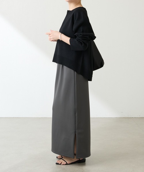 COLLAGE GALLARDAGALANTE（コラージュガリャルダガランテ）の「スウェットライクラウンドヘムニット（ニット/セーター・レディース・ライトグレー/ブラック/レッド/パープル/ベージュ/ネイビー/オフホワイト・FREE）」の10枚目の写真