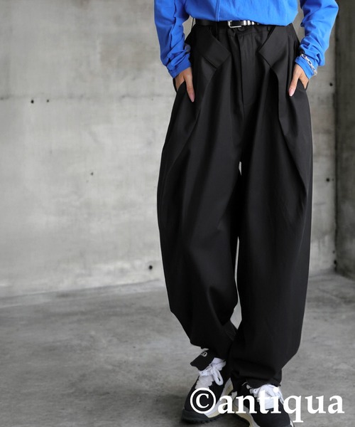 antiqua（アンティカ）の「デザインテーパードパンツ（その他パンツ・レディース・ブラック/グレー/オフホワイト・LARGE/MEDIUM）」の2枚目の写真
