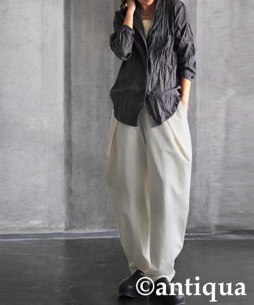 antiqua（アンティカ）の「デザインテーパードパンツ（その他パンツ・レディース・ブラック/グレー/オフホワイト・LARGE/MEDIUM）」の4枚目の写真