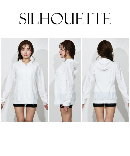 大きい胸専用】ロング丈ダブルジップラッシュガード（UV、接触冷感