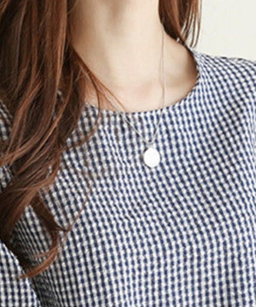 Beststore（ベストストア）の「ギンガムチェック フリル七分袖 シャツブラウス（シャツ/ブラウス・レディース・ブラウン/ネイビー/ブラック・FREE）」の17枚目の写真