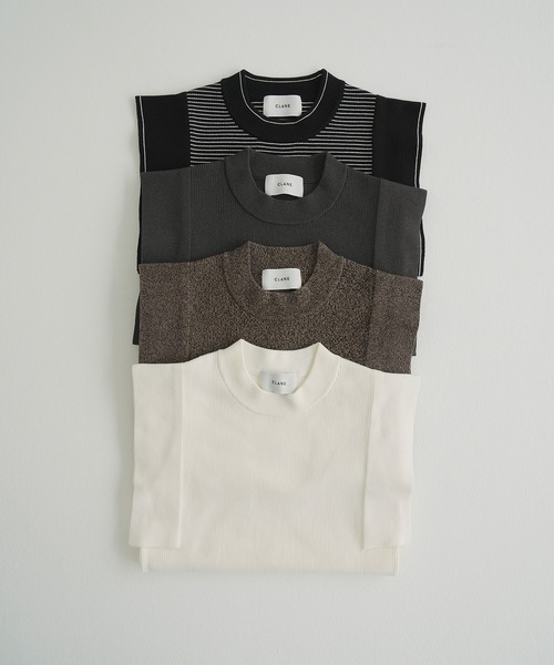 CLANE(クラネ)の「SQUARE SLEEVE KNIT TOPS(その他トップス・レディース・ホワイト/その他/チャコールグレー/その他1・1/2)」の2枚目の写真