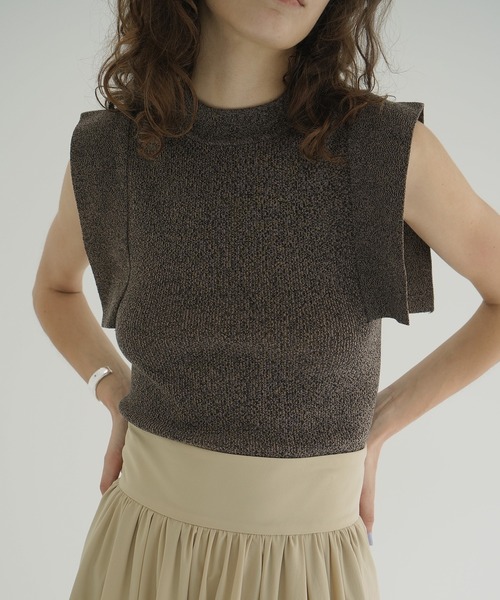 トップス CLANE SQUARE SLEEVE KNIT TOPS CLANE - スクエアスリーブニットトップス - SQUARE SLEEVE KNIT