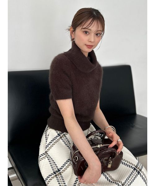 新品未使用☆定番人気 SNIDEL FOX混プルオーバー ブラウン フォックスファータートルプルオーバー（ニット/セーター）｜SNIDEL