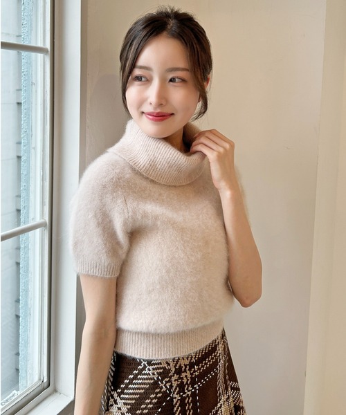 SNIDEL（スナイデル）の「フォックスファータートルプルオーバー（ニット/セーター・レディース・ダークブラウン/ピンク/クリーム・F）」の15枚目の写真