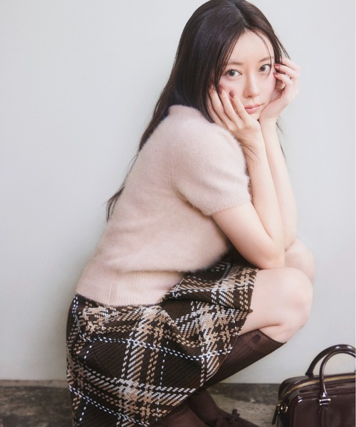 SNIDEL（スナイデル）の「フォックスファータートルプルオーバー（ニット/セーター・レディース・ダークブラウン/ピンク/クリーム・F）」の8枚目の写真