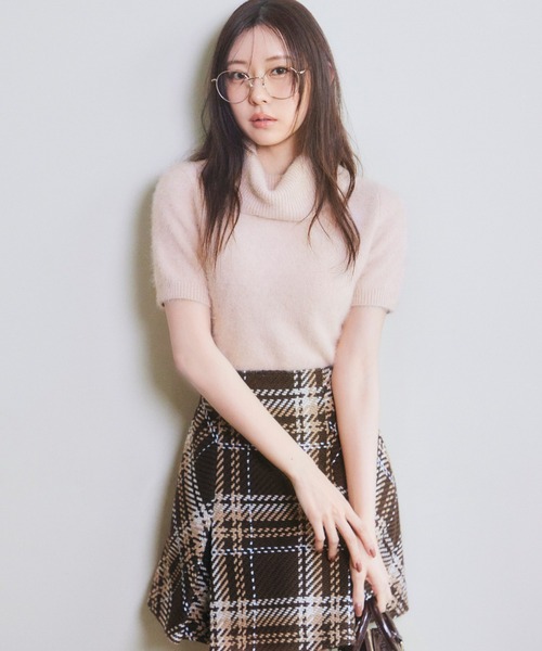 SNIDEL（スナイデル）の「フォックスファータートルプルオーバー（ニット/セーター・レディース・ダークブラウン/ピンク/クリーム・F）」の9枚目の写真