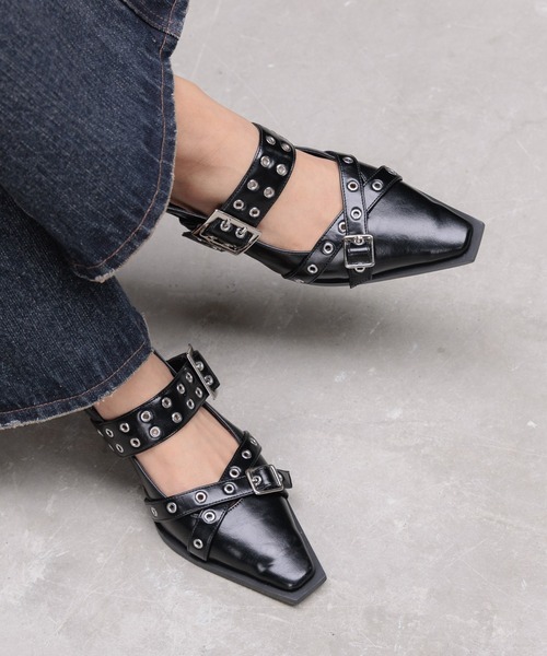 PAGEBOY(ページボーイ)の「ハトメベルトミュール(パンプス・レディース・ホワイト系その他/ブラック・LARGE/MEDIUM)」の15枚目の写真