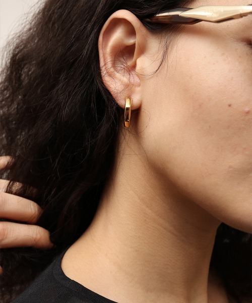 flua ピアス bone] オーガニックthin middle シルバー フープ ピアス（ピアス