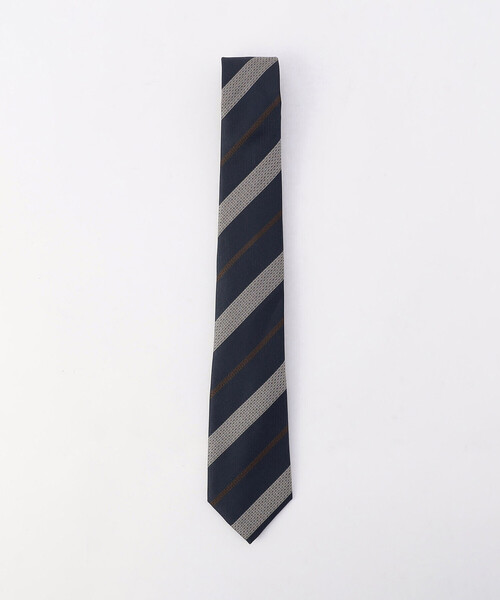 COMME CA ISM(コムサイズム)の「クラシック レジメン柄 ネクタイ(ネクタイ・メンズ・オリーブ/ダークブラウン/ネイビー・FREE)」の4枚目の写真