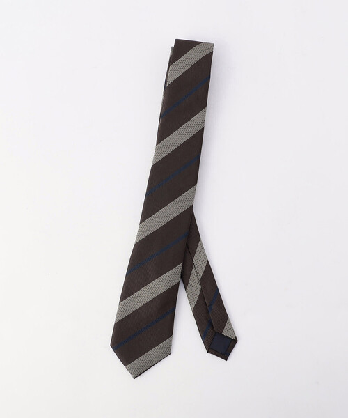 COMME CA ISM(コムサイズム)の「クラシック レジメン柄 ネクタイ(ネクタイ・メンズ・オリーブ/ダークブラウン/ネイビー・FREE)」の6枚目の写真
