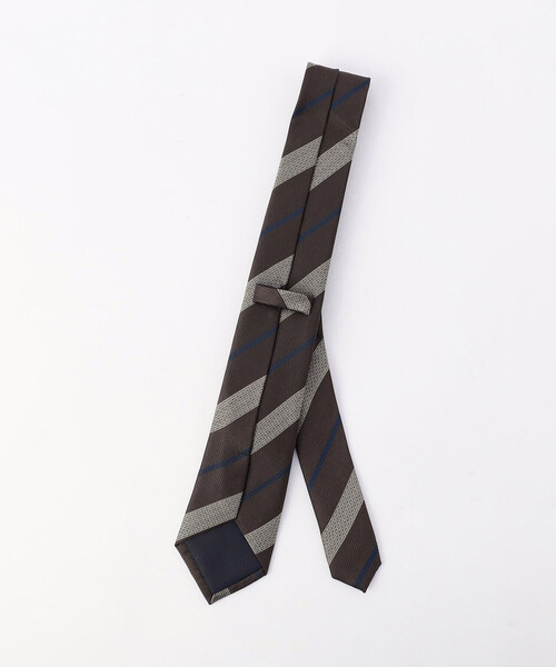 COMME CA ISM(コムサイズム)の「クラシック レジメン柄 ネクタイ(ネクタイ・メンズ・オリーブ/ダークブラウン/ネイビー・FREE)」の9枚目の写真