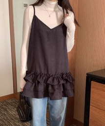 裾フリル ルーズキャミソール