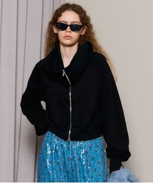 MAISON SPECIAL ネイビー フード付きジップアップパーカー MAISON SPECIAL（メゾンスペシャル）の「Zip Hoodie/ジップ